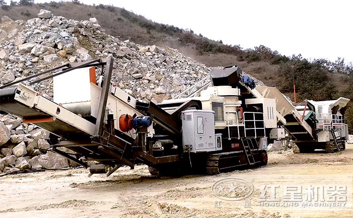 江西客戶建筑垃圾破碎機用戶現場-履帶式