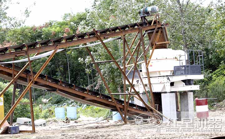 河卵石加工成沙子客戶現場